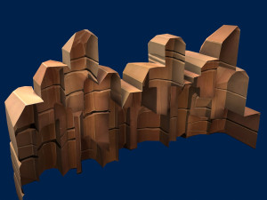 stylized stone yellow 3D Model