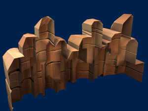 stylized stone yellow 3D Model