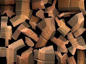 stylized stone yellow 3D Model
