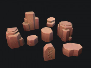 stylized desert stone 3D मॉडल