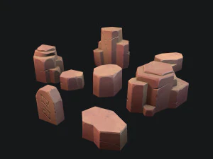 stylized desert stone 3D Model