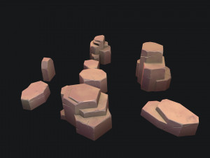 stylized desert stone 3D Model