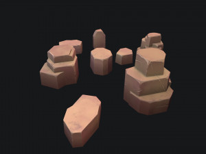 stylized desert stone 3D Model
