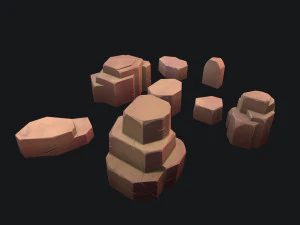 stylized desert stone 3D Model