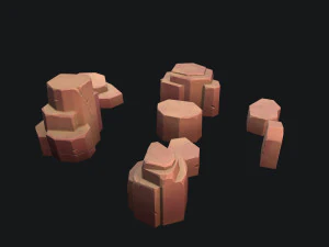 stylized desert stone 3D Model