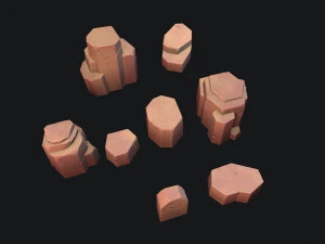 stylized desert stone 3D Model