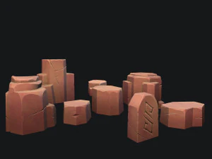 stylized desert stone 3D Model