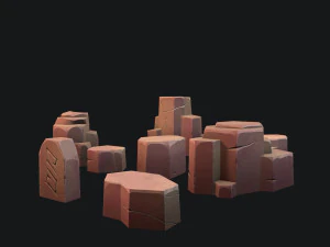 stylized desert stone 3D Model