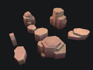 stylized desert stone 3D Model