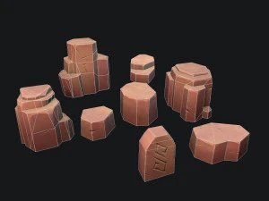 stylized desert stone 3D Model