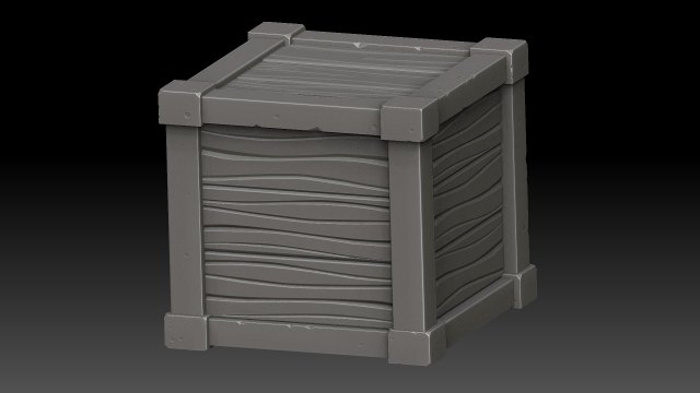 stylized wooden box 3D Model .c4d .max .obj .3ds .fbx .stl .blend 