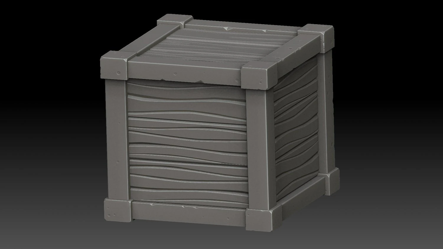 stylized wooden box 3D Model .c4d .max .obj .3ds .fbx .stl .blend 