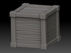 stylized wooden box 3D Model