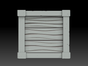 stylized wooden box 3D Model