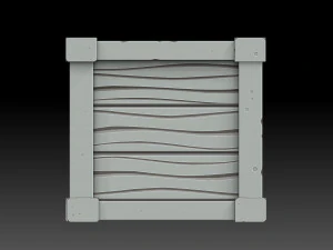 stylized wooden box 3D Model