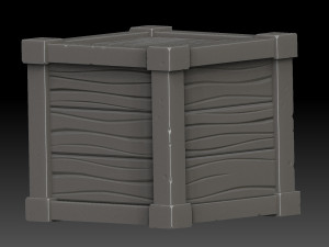 stylized wooden box 3D Model