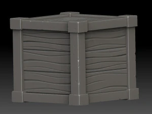stylized wooden box 3D Model