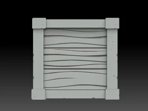 stylized wooden box 3D Model