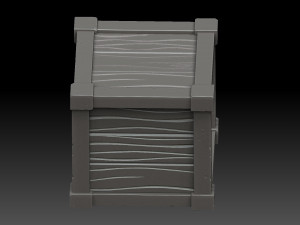 stylized wooden box 3D Model