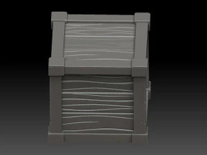 stylized wooden box 3D Model