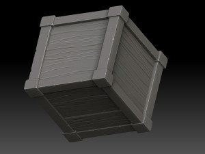 stylized wooden box 3D Model