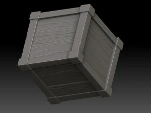 stylized wooden box 3D Model