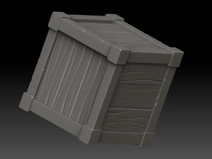 stylized wooden box 3D Model