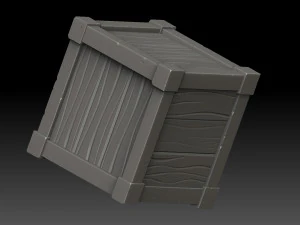 stylized wooden box 3D Model
