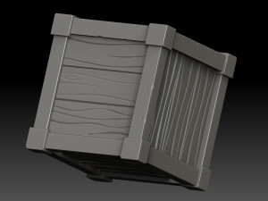 stylized wooden box 3D Model