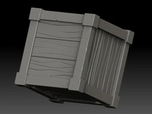 stylized wooden box 3D Model