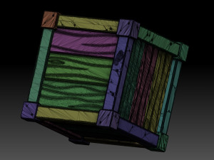 stylized wooden box 3D Model