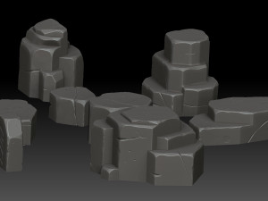 stylized stone desert 3D Model