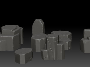 stylized stone desert 3D Model