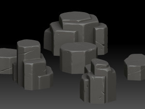 stylized stone desert 3D Model