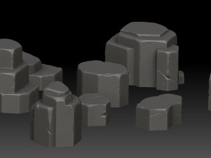 stylized stone desert 3D Model