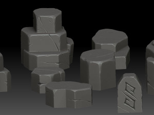 stylized stone desert 3D Model