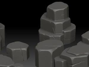 stylized stone desert 3D Model