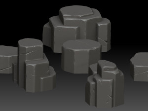 stylized stone desert 3D Model