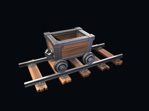 stylized trolley and rails 3D मॉडल
