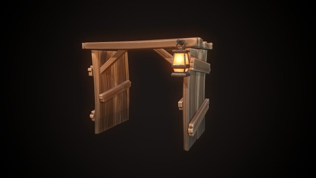 shield wooden gate Modelo 3D .c4d .max .obj .3ds .fbx .stl .blend 