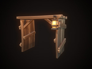 shield wooden gate Modèle 3D