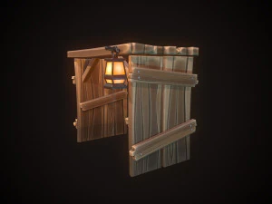 shield wooden gate 3D Model