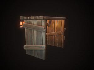 shield wooden gate Modelo 3D