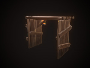 shield wooden gate Modelo 3D