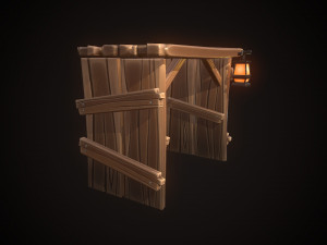 shield wooden gate Modelo 3D