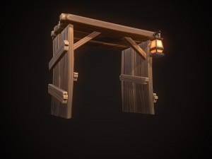 shield wooden gate Modelo 3D