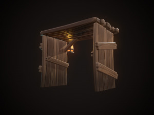 shield wooden gate Modelo 3D