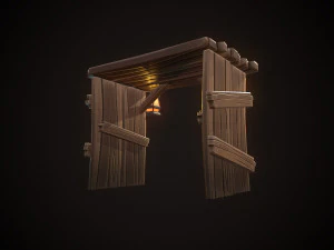 shield wooden gate 3D Model