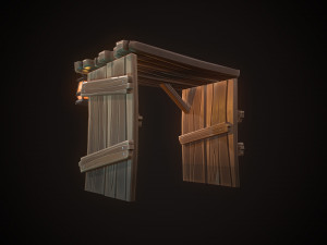 shield wooden gate Modelo 3D