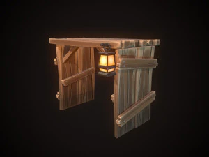 shield wooden gate 3D Model